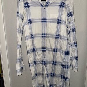 Michael Kors Blue and White Checkered Shirt